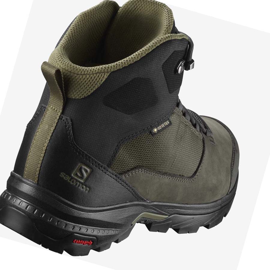 Salomon OUTWARD GORE-TEX Erkek Yürüyüş Ayakkabısı Siyah Zeytin Yeşili | TR 3606HAP